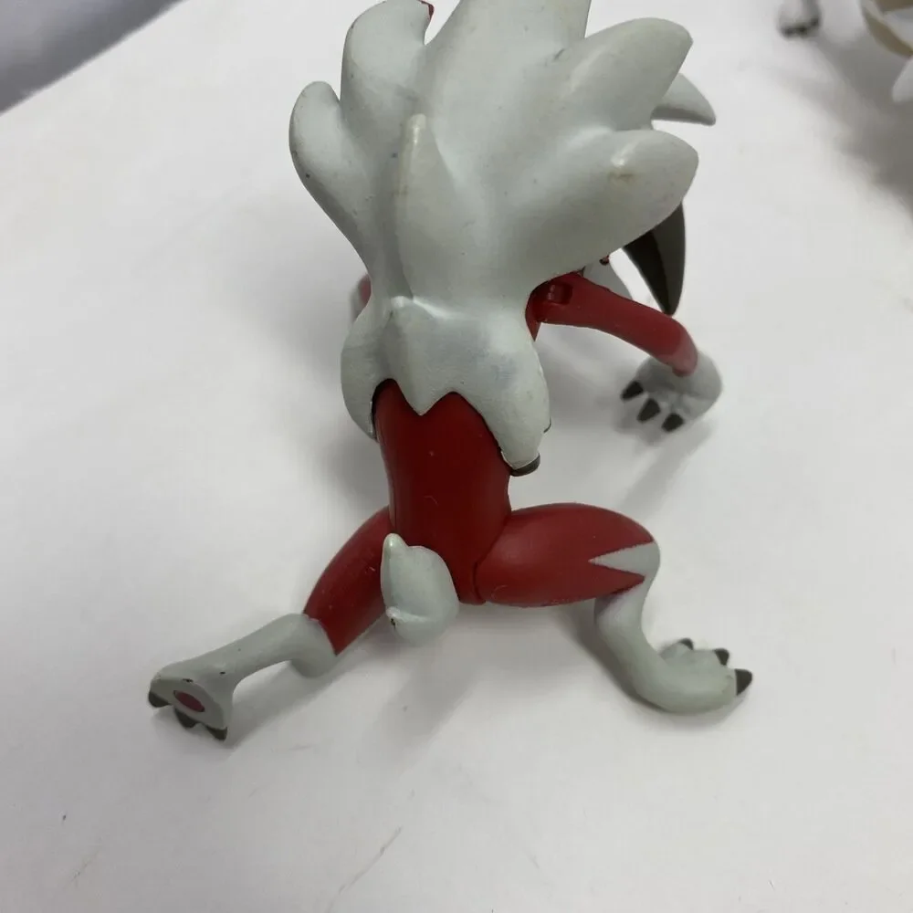 LOT OF 2: Pokemon Tankara Tomy Lycanroc Midnight & Midday Forms Nintendo Posable